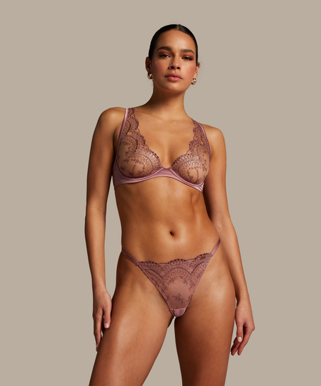 Nieusztywniany biustonosz z fiszbinami Christine, Różowy