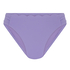 Majtki Bikini Wysoko Krojona Scallop, Fioletowy