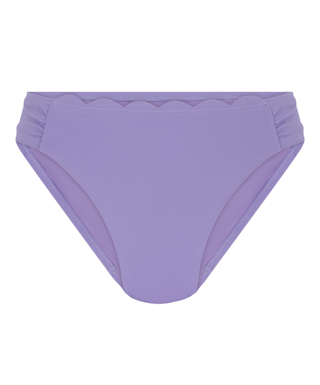 Majtki Bikini Wysoko Krojona Scallop, Fioletowy