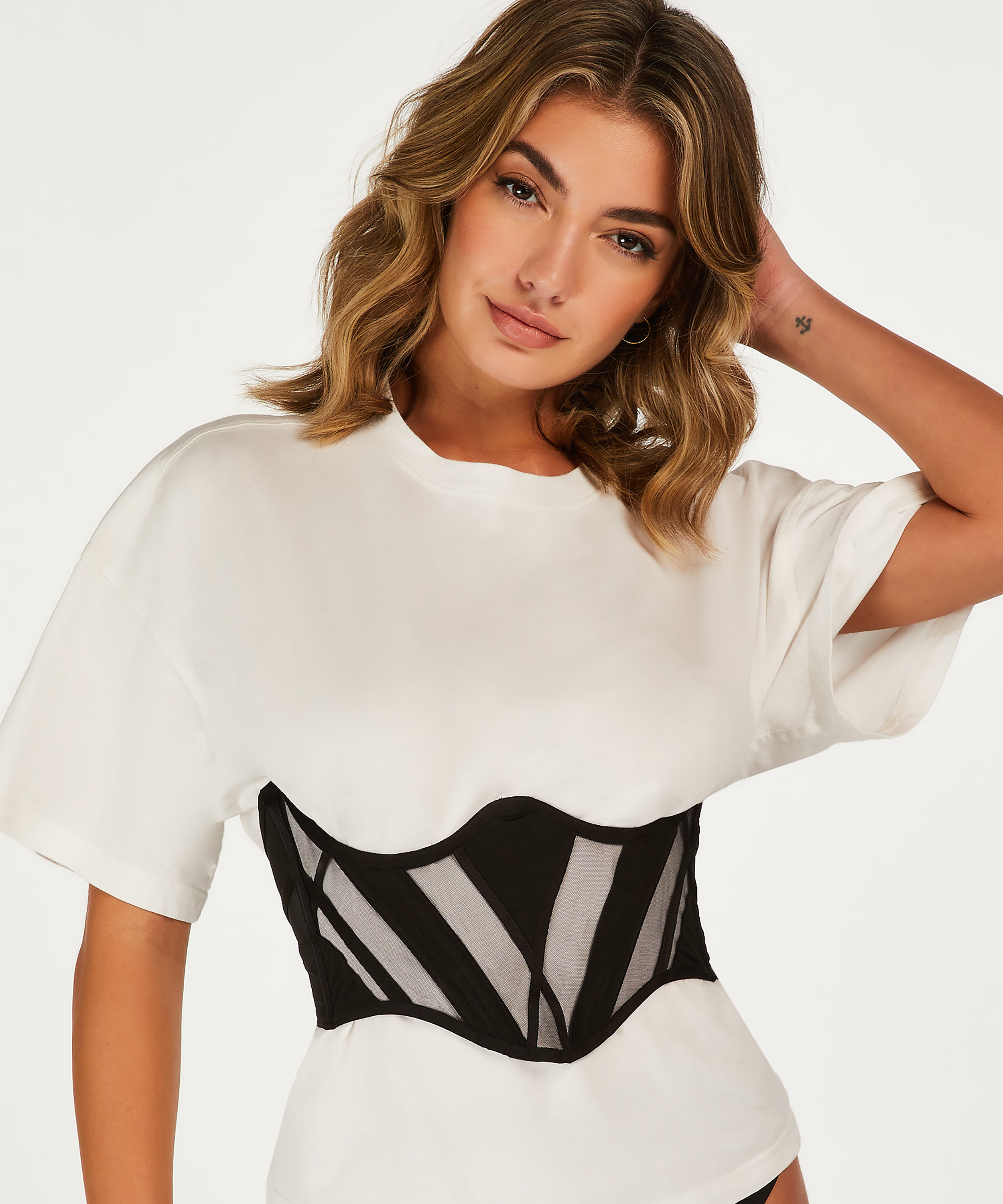 Biustonosz bustier bez miseczek Slay, Czarny, main