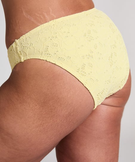 Szydełkowy d&oacute;ł od bikini Crochet, Ż&oacute;łty