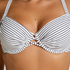 Biustonosz Bikini z Fiszbinami i Wkładkami Stripes, Biały