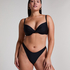 Majtki Bikini Wysoko Krojona Luna, Czarny