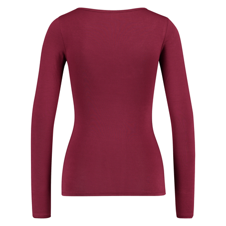 Top v-neck lace, Czerwony