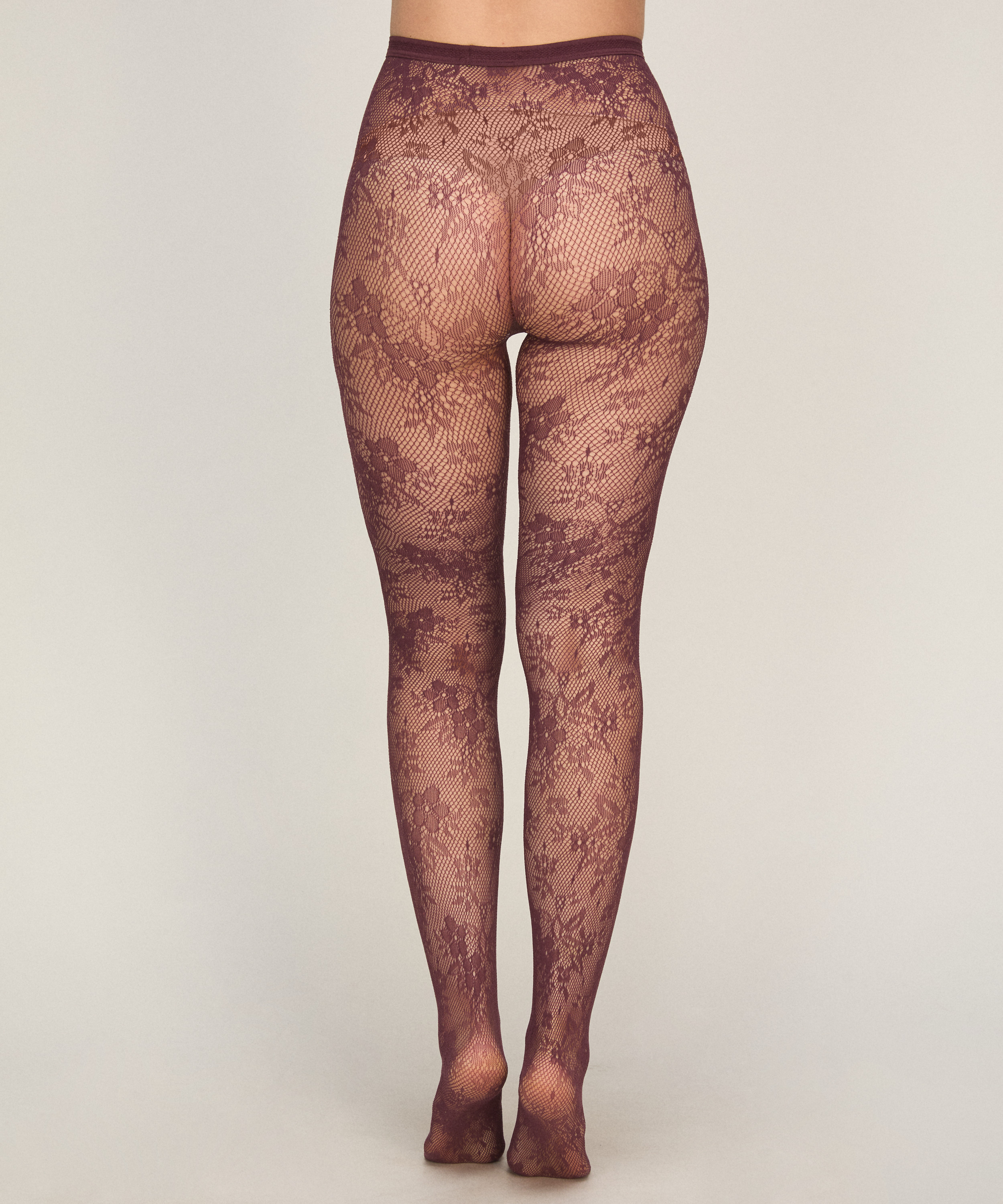 Rajstopy Allover Lace Fishnet, Fioletowy, main