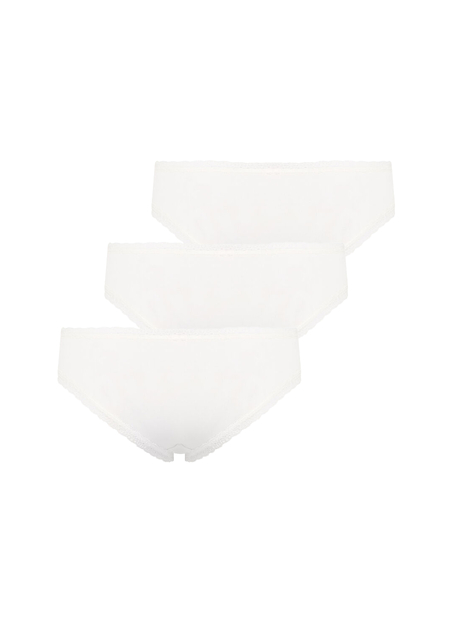 3 pary brazylian&oacute;w bawełnianych Georgia, Biały