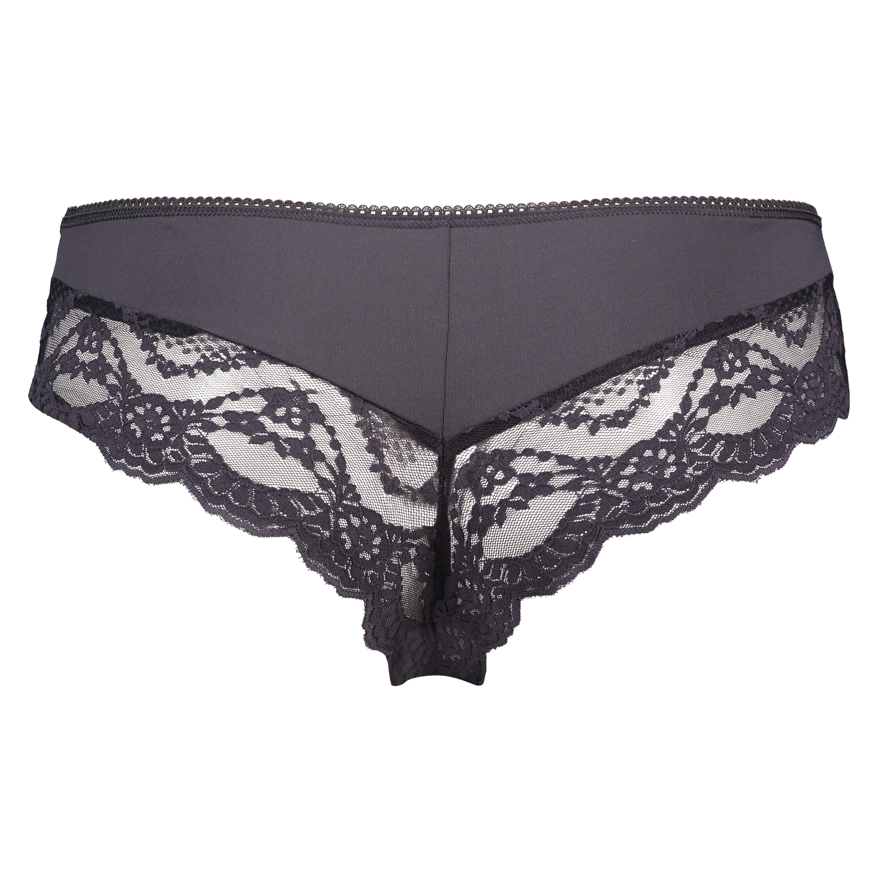 Ruched lacey brazilian micro contrast, Szary, main