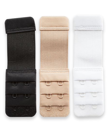 3-pak przedłużek do biustonosza, Biały