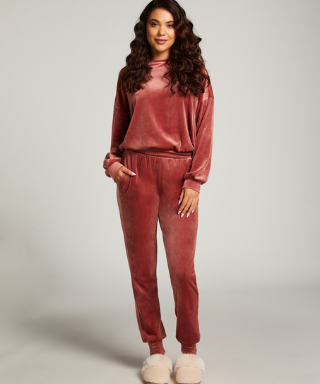 Welurowy top, R&oacute;żowy