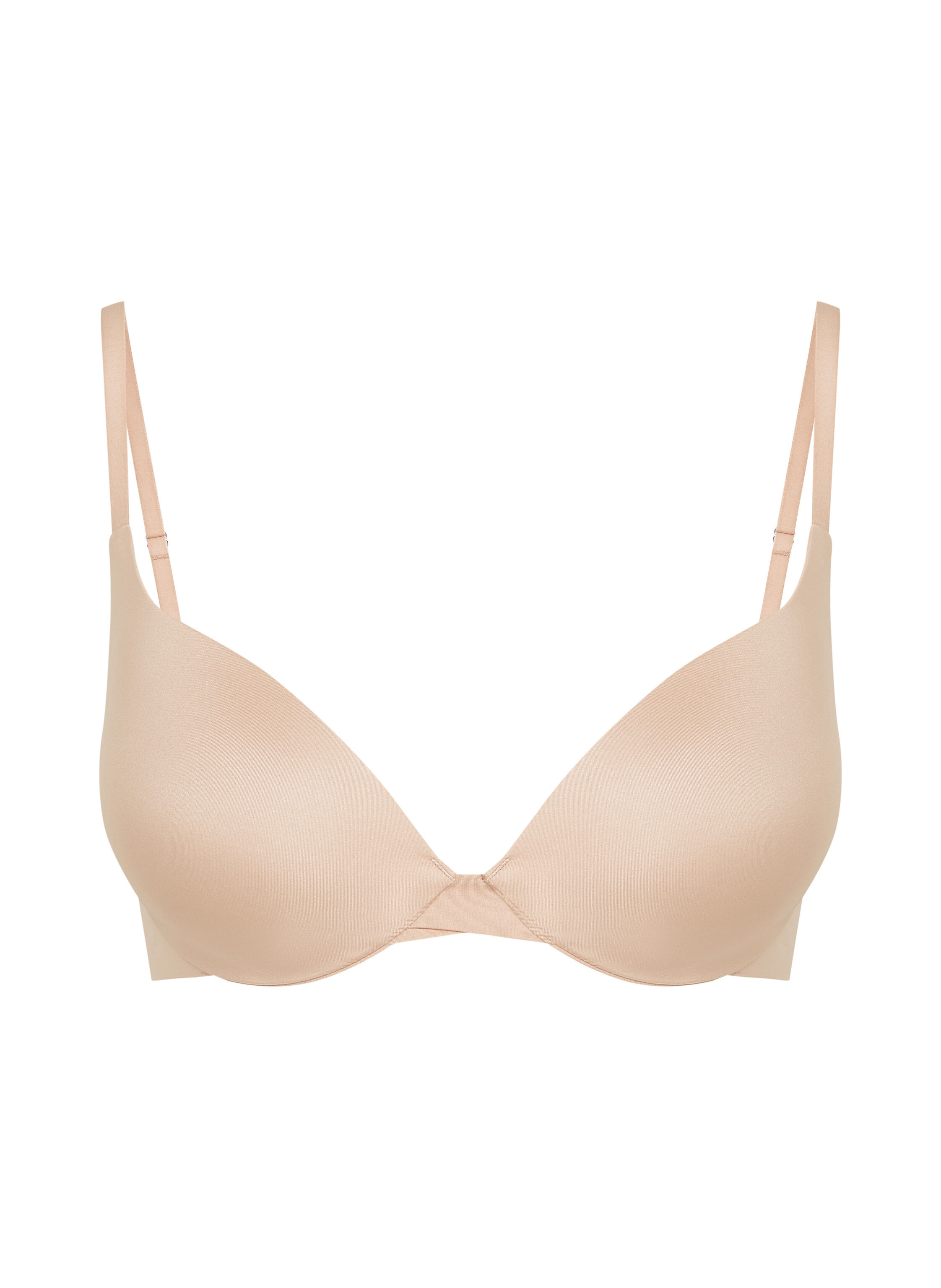Usztywniony biustonosz push-up z fiszbinami Smooth, Beżowy