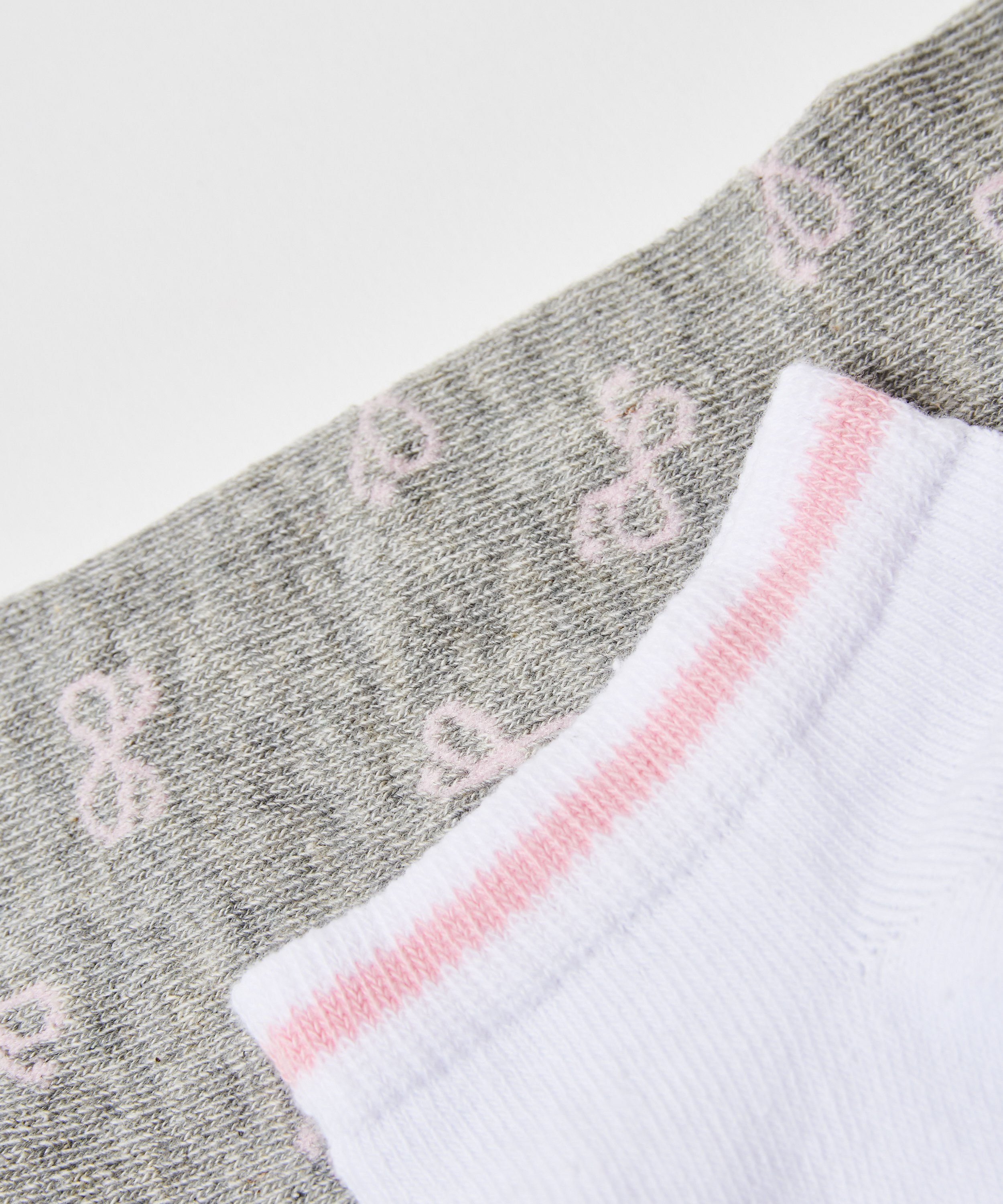 Zestaw 2 par bawełnianych skarpetek stopek, Szary, main