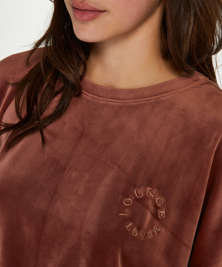 Welurowy top, R&oacute;żowy