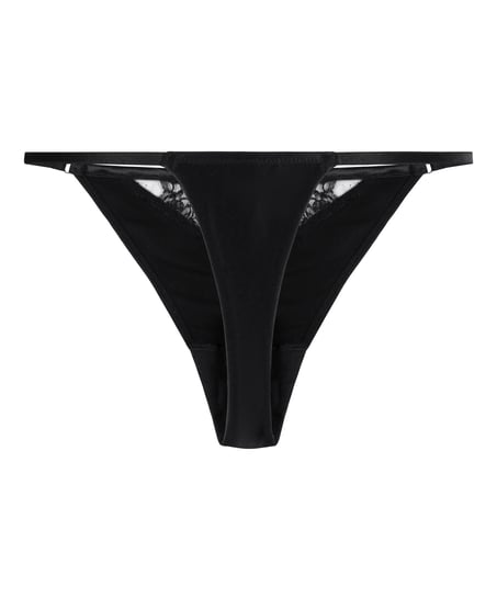 Stringi z wysokim wycięciem Catherine, Czarny