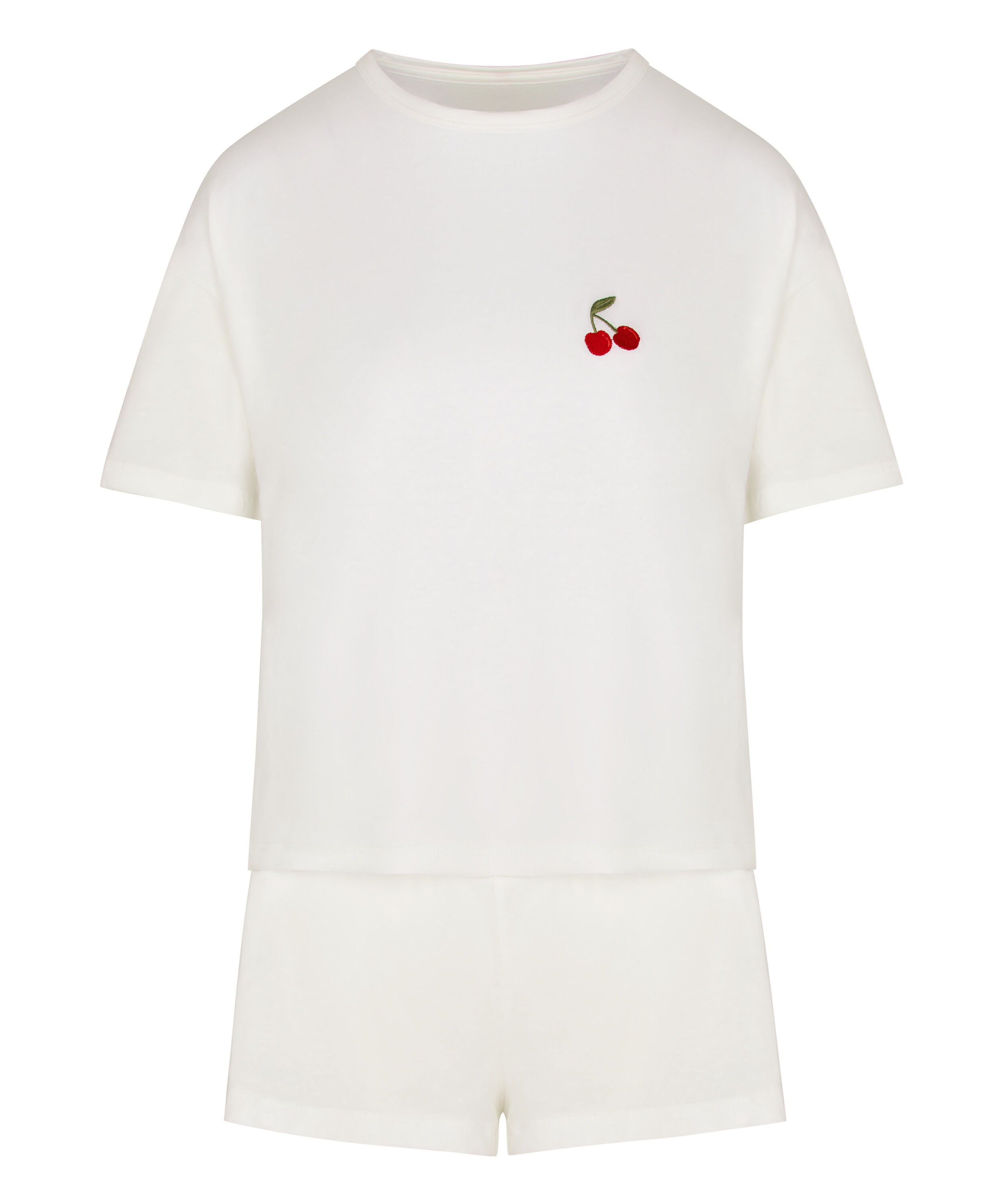 Zestaw piżamowy z bawełny, Biały