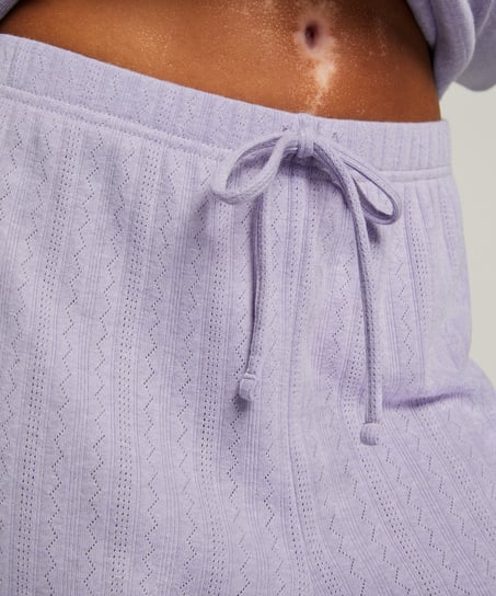 Spodnie piżamowe Pointelle, Fioletowy