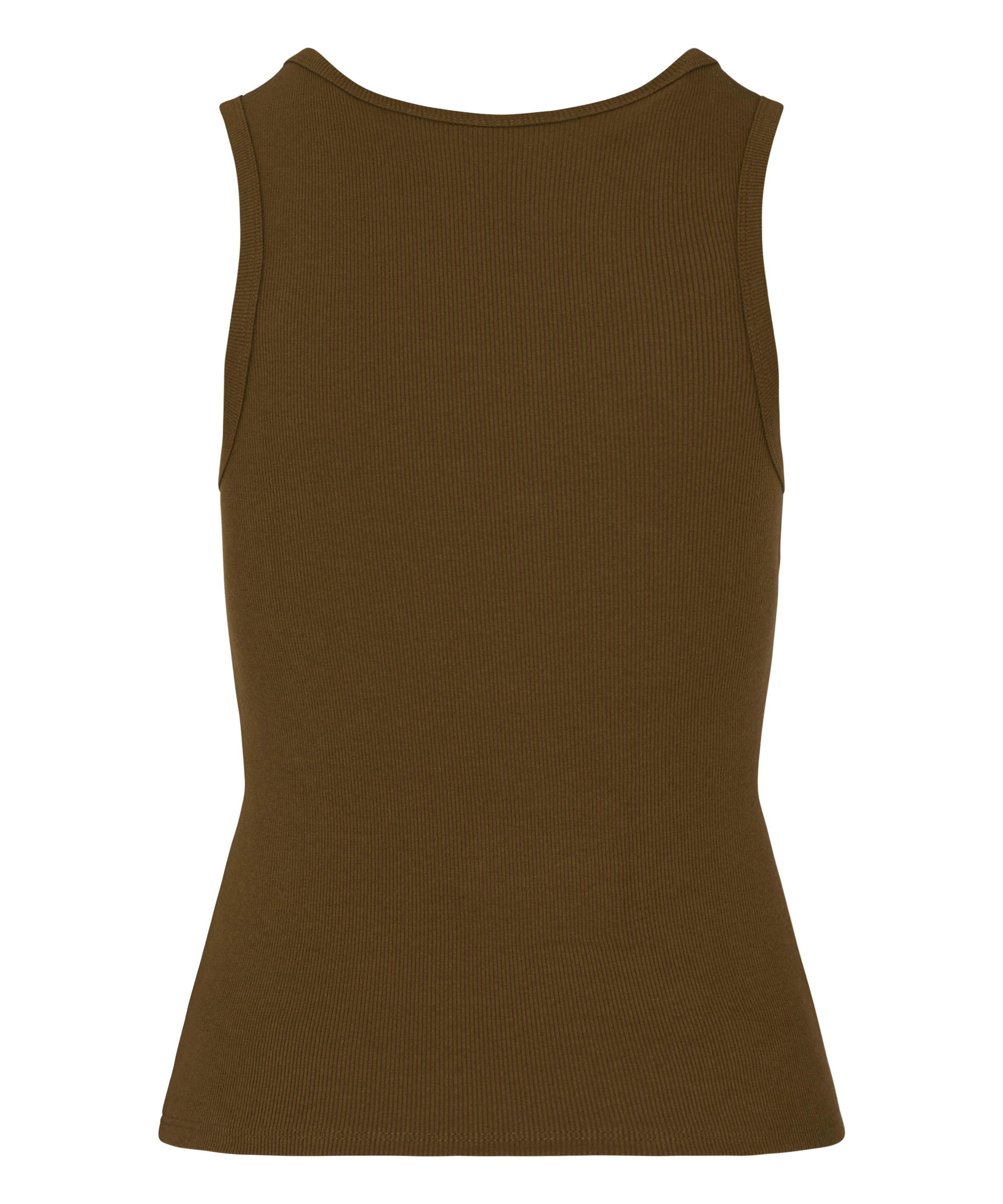 Top Tank z Prążkowanej Bawełny, Zielony, main