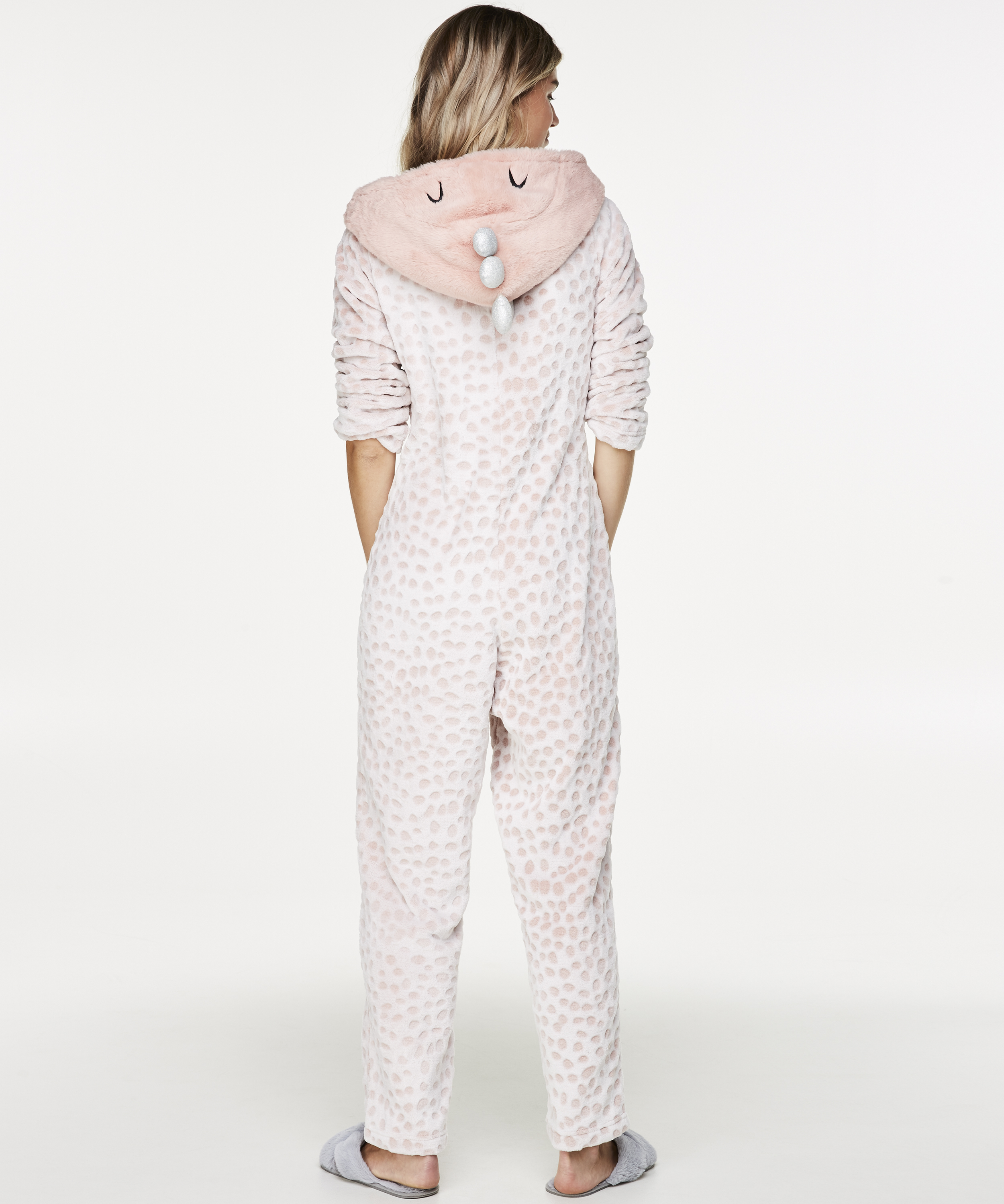Novelty Fleece Onesie, Różowy, main