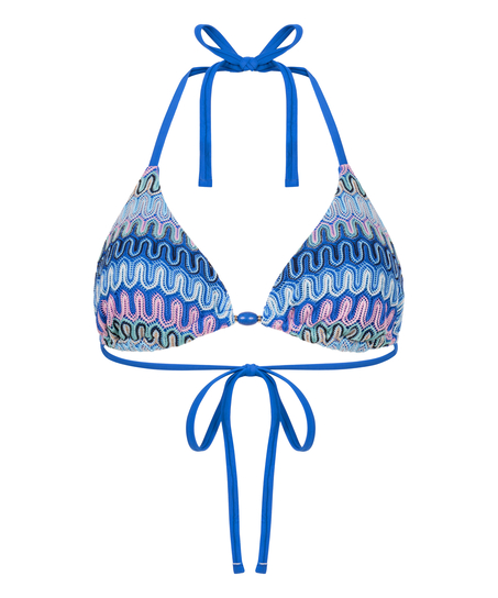 Tr&oacute;jkątny top od bikini Cali, Niebieski
