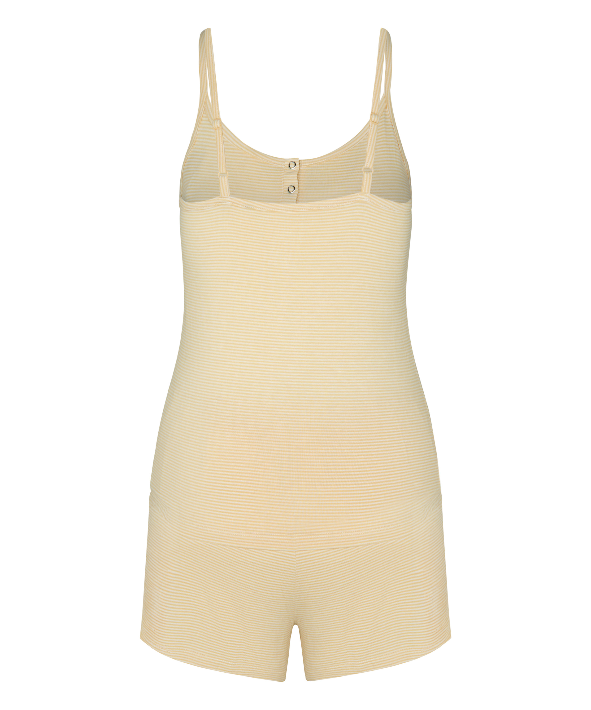 Komplet Piżamy w Paski Henley, Ż&oacute;łty, main