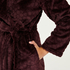 Long Fleece Bathrobe, Czerwony