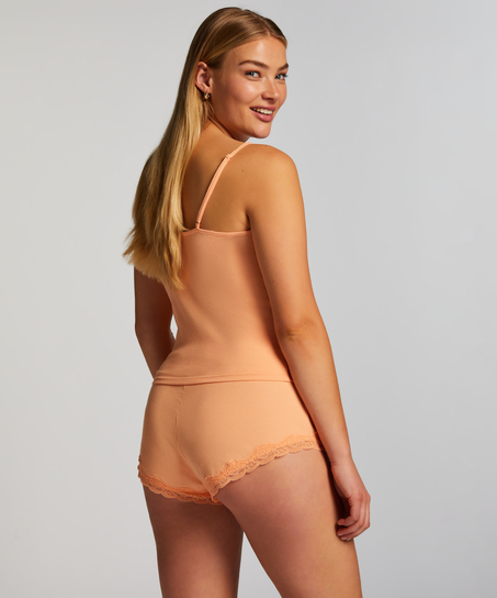 Bluzka z koronkową wstawką cami, Różowy