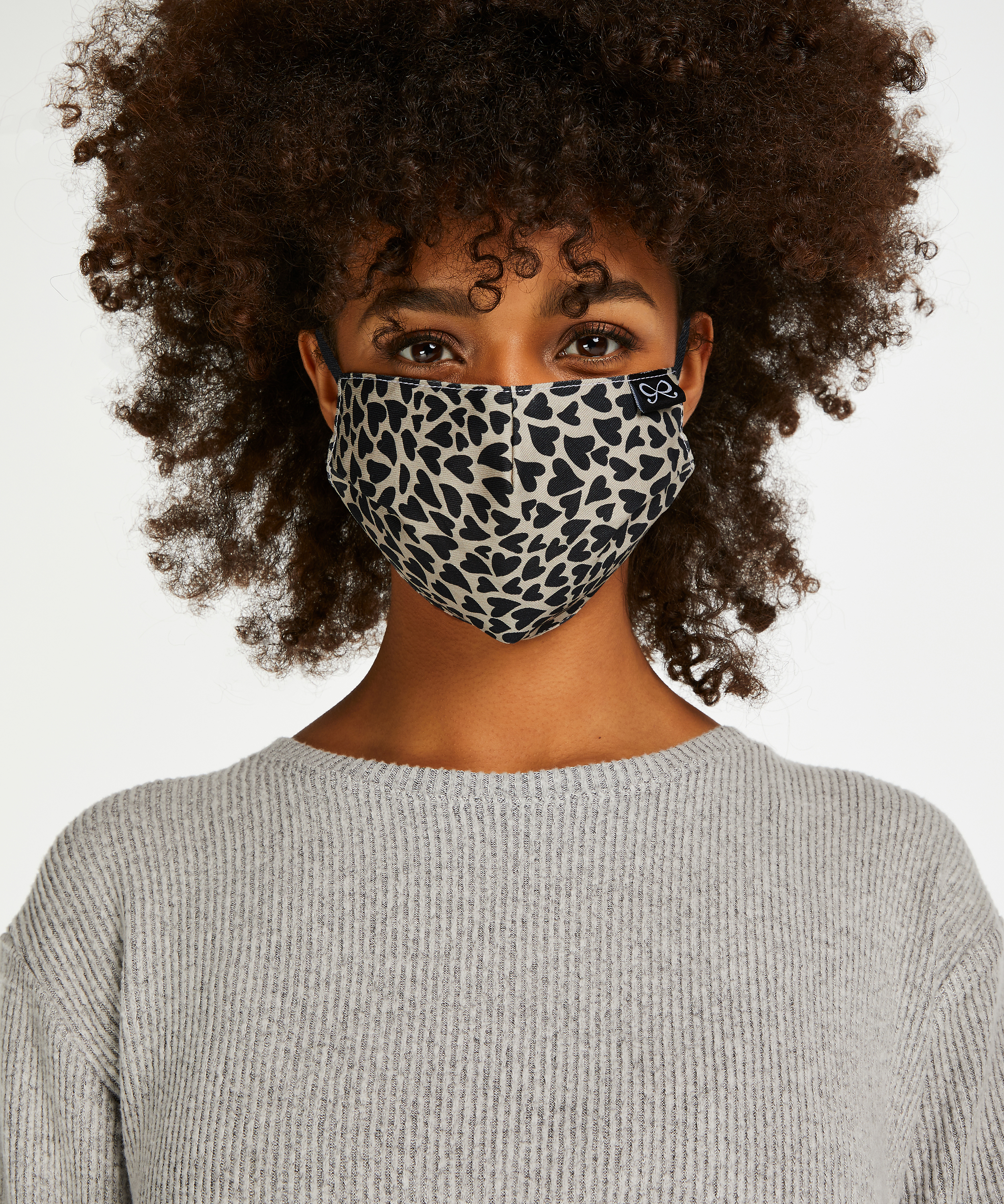 Bawełniana maska, Brązowy, main