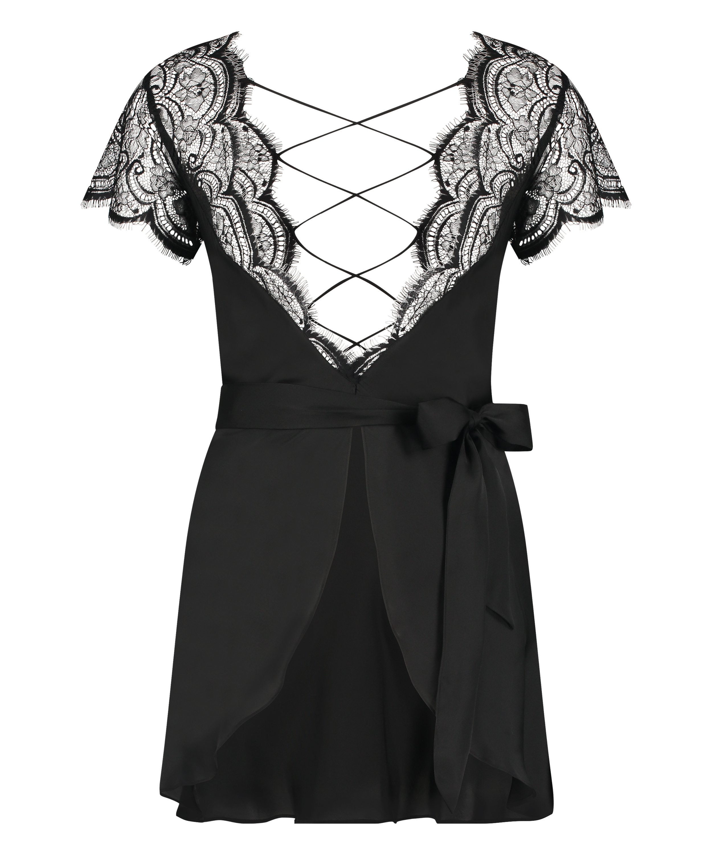 Satynowe kimono Coco, Czarny, main