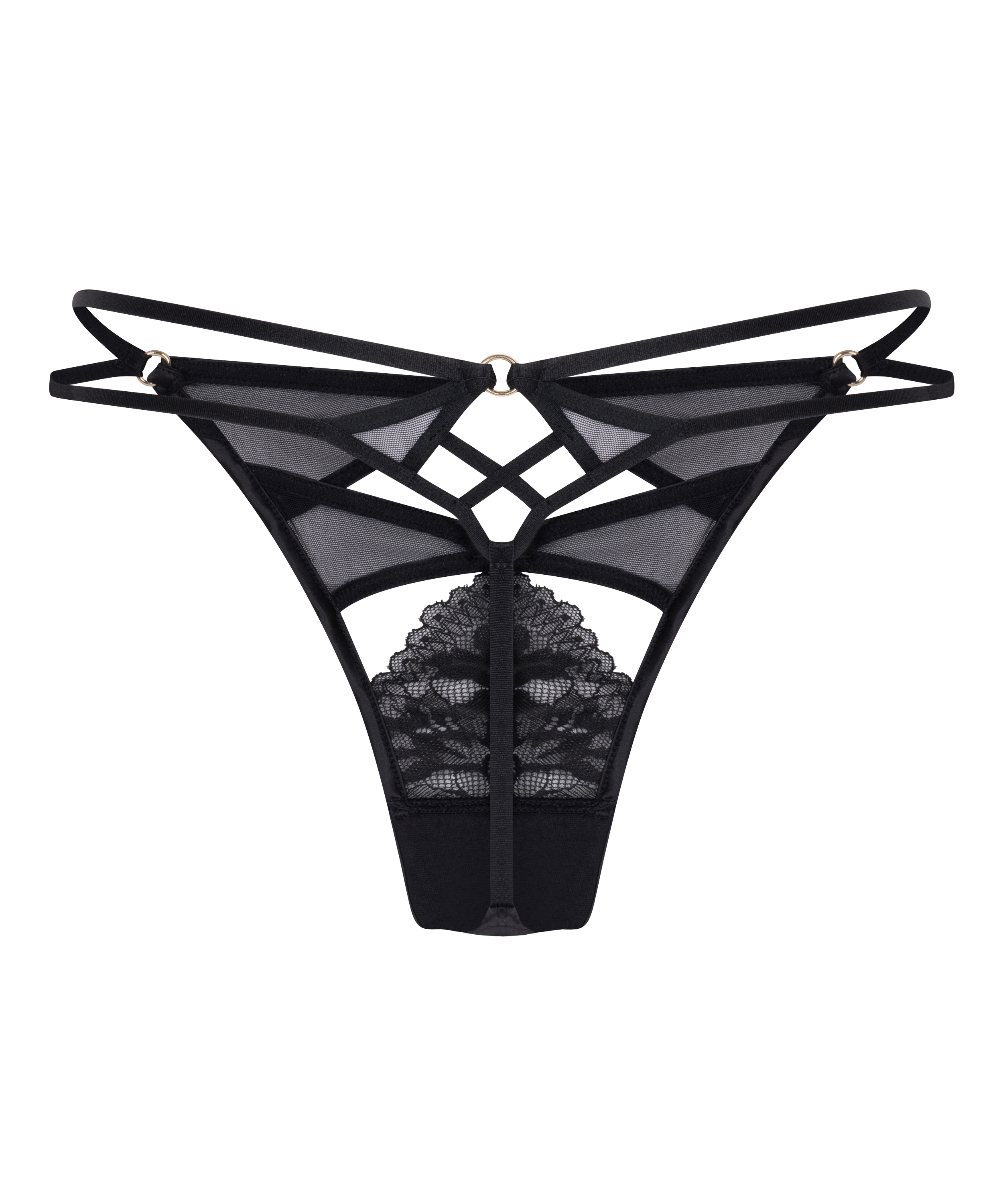 Stringi z wysokimi wycięciami Amel, Czarny, main