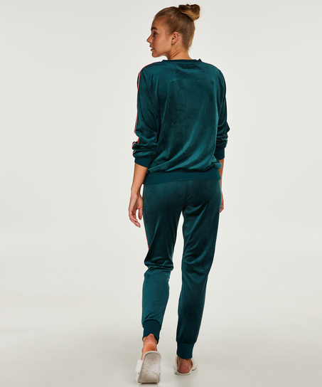 Striped Velvet Top, Zielony