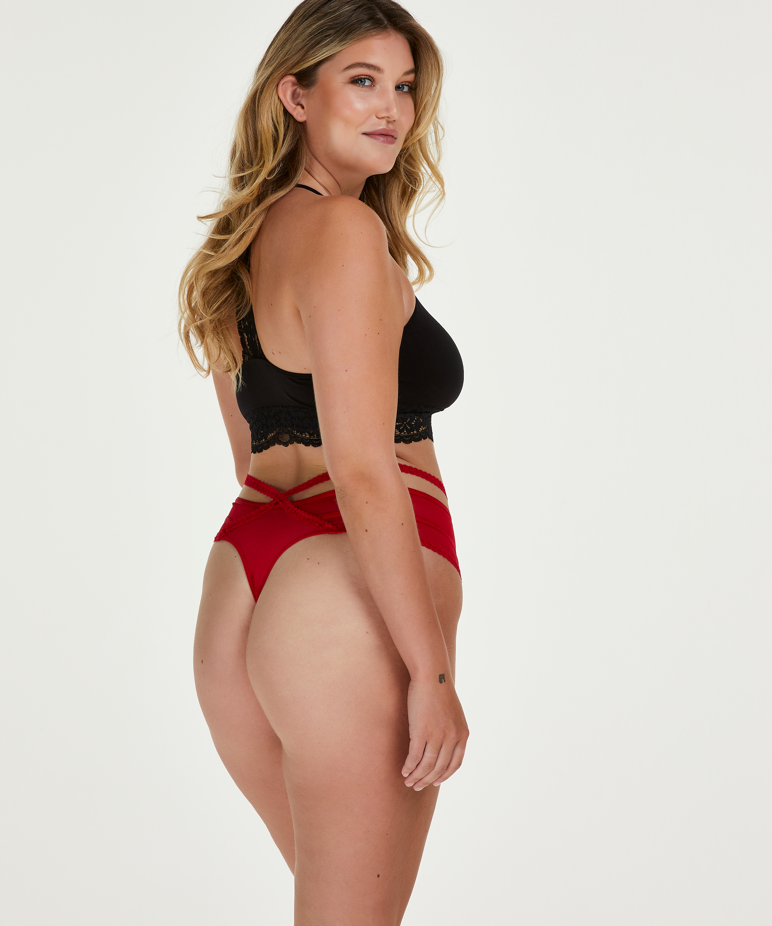 Wysokie stringi Curvy Bonnie, Czerwony, main