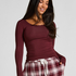 Dżersejowy top od piżamy z długimi rękawami, Fioletowy