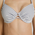 Biustonosz Bikini z Fiszbinami i Wkładkami Stripes, Biały