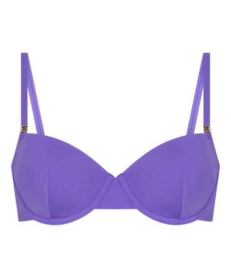 Luksusowy Biustonosz Bikini z Fiszbinami i Wkładkami, Fioletowy