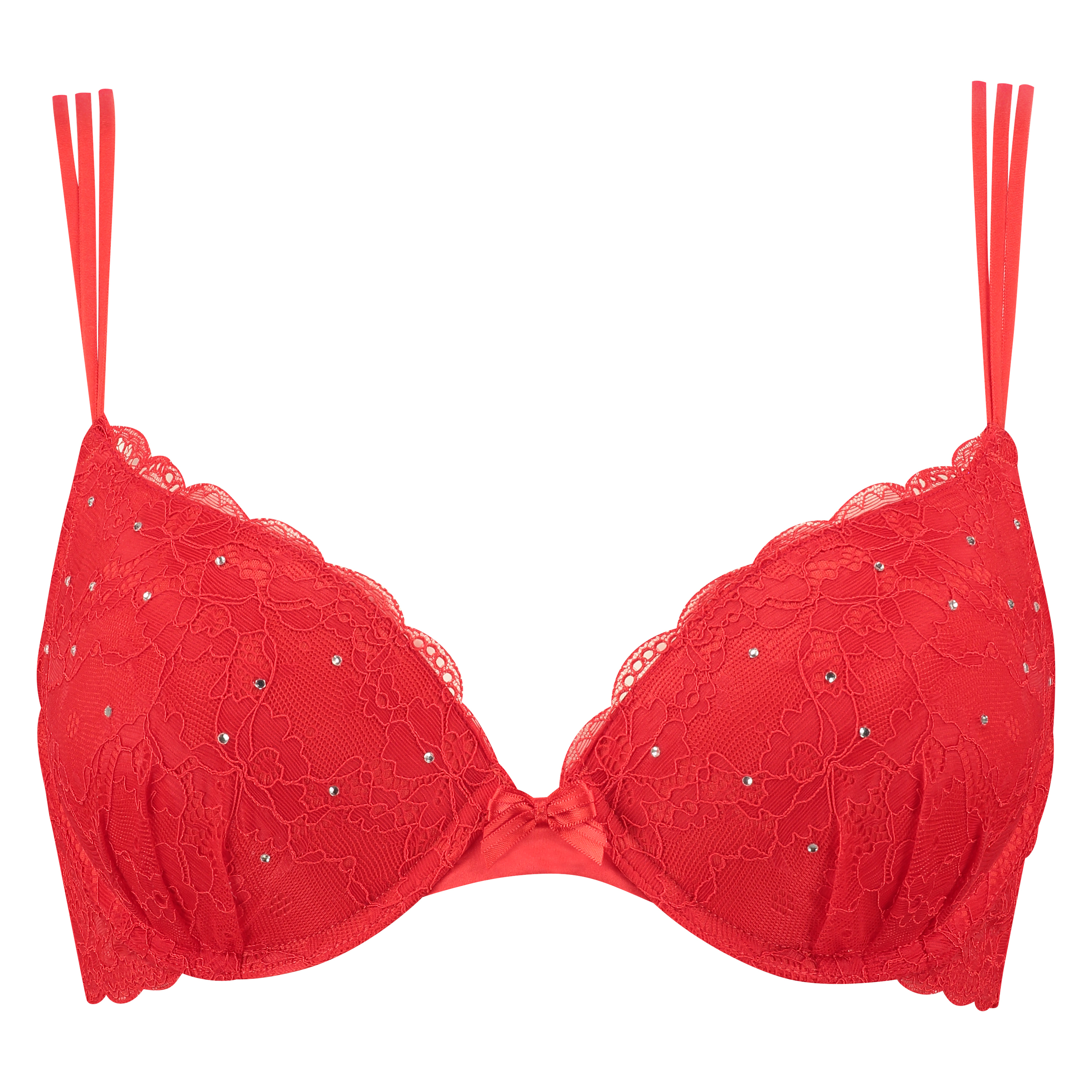 Padded underwired push-up bra Candy, Czerwony, main