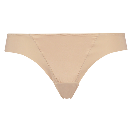 Satin fleece thong, Beżowy