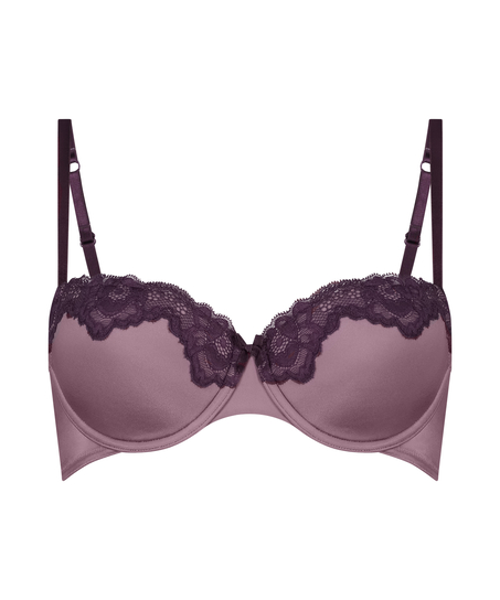 Biustonosz usztywniany z fiszbinami Lace & Shine, Fioletowy