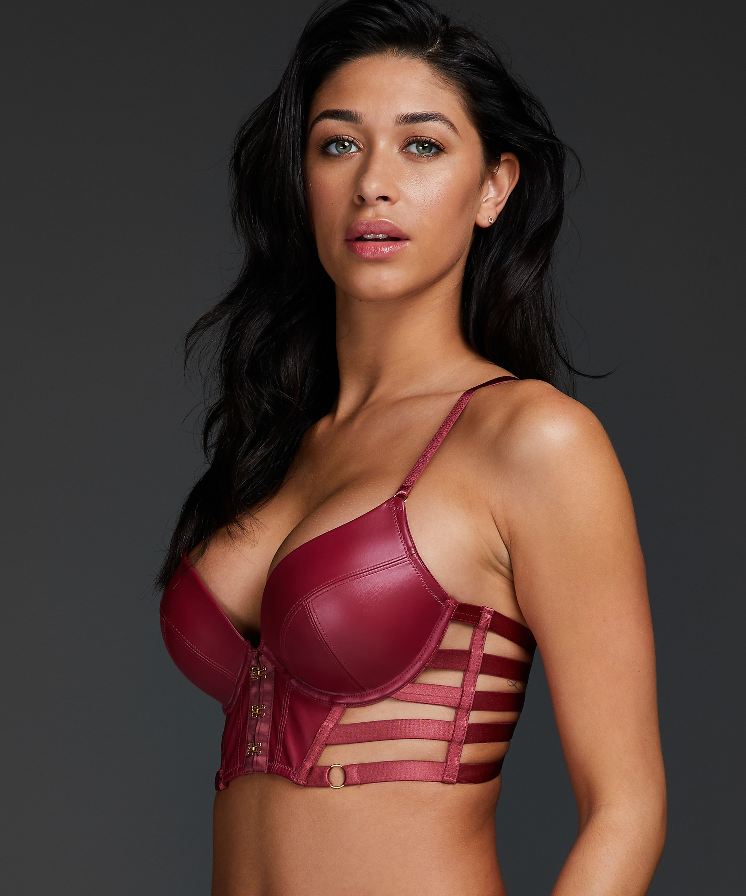 Usztywniany biustonosz push-up z fiszbinami Vicky, Czerwony, main