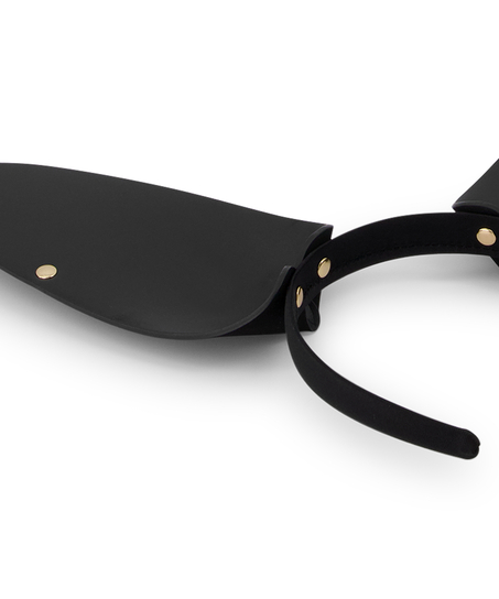 Opaska ze sztucznej sk&oacute;ry Bunny, Czarny