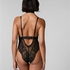 Body z otwartym krokiem Brandy Private, Czarny