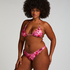 Majtki Bikini Wysoko Krojona Floral, R&oacute;żowy