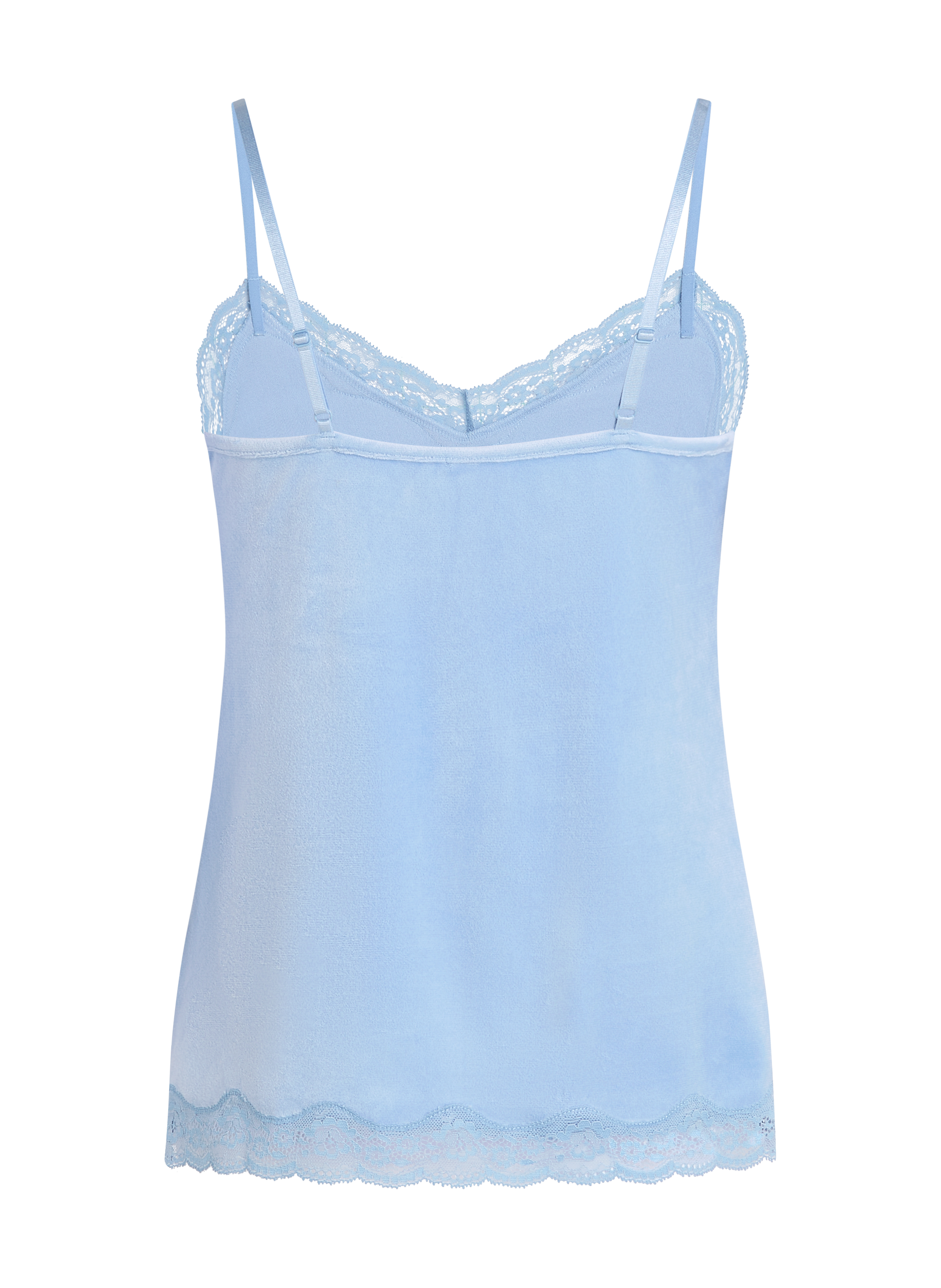 Top z aksamitnej koronki, Niebieski, main