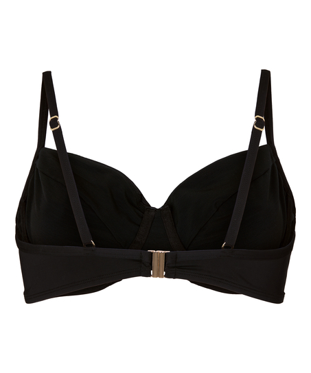 Nieusztywniona g&oacute;ra od bikini z fiszbinami Luxe, Czarny
