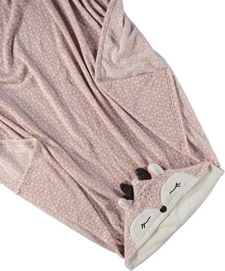 Reindeer cuddly blanket, Różowy