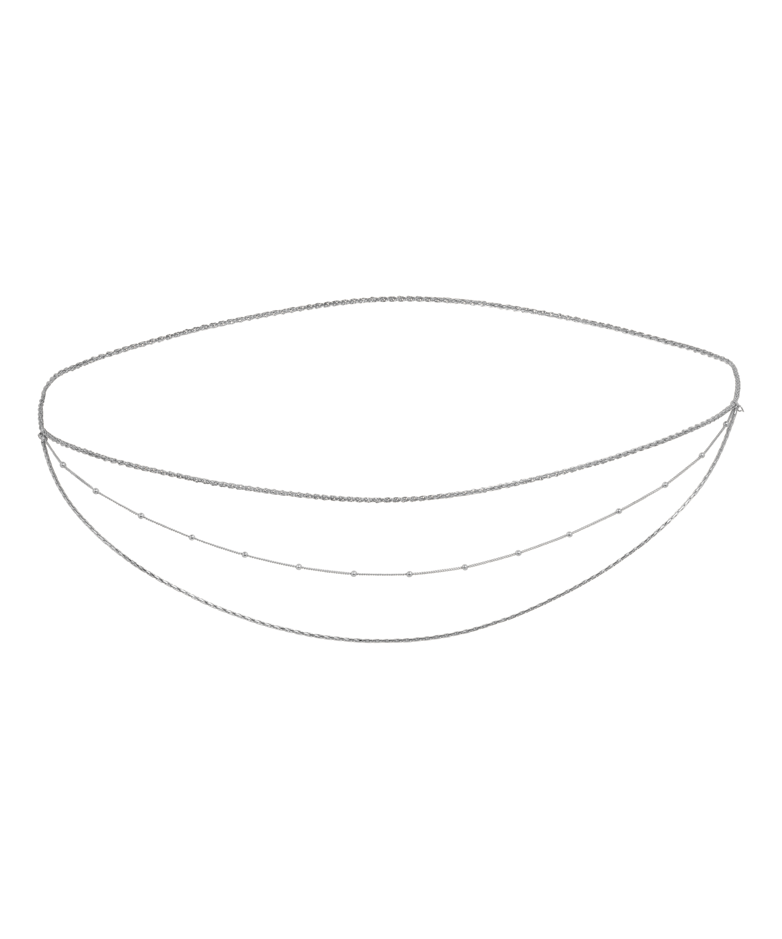 Perłowy łańcuszek na biodra, Szary, main