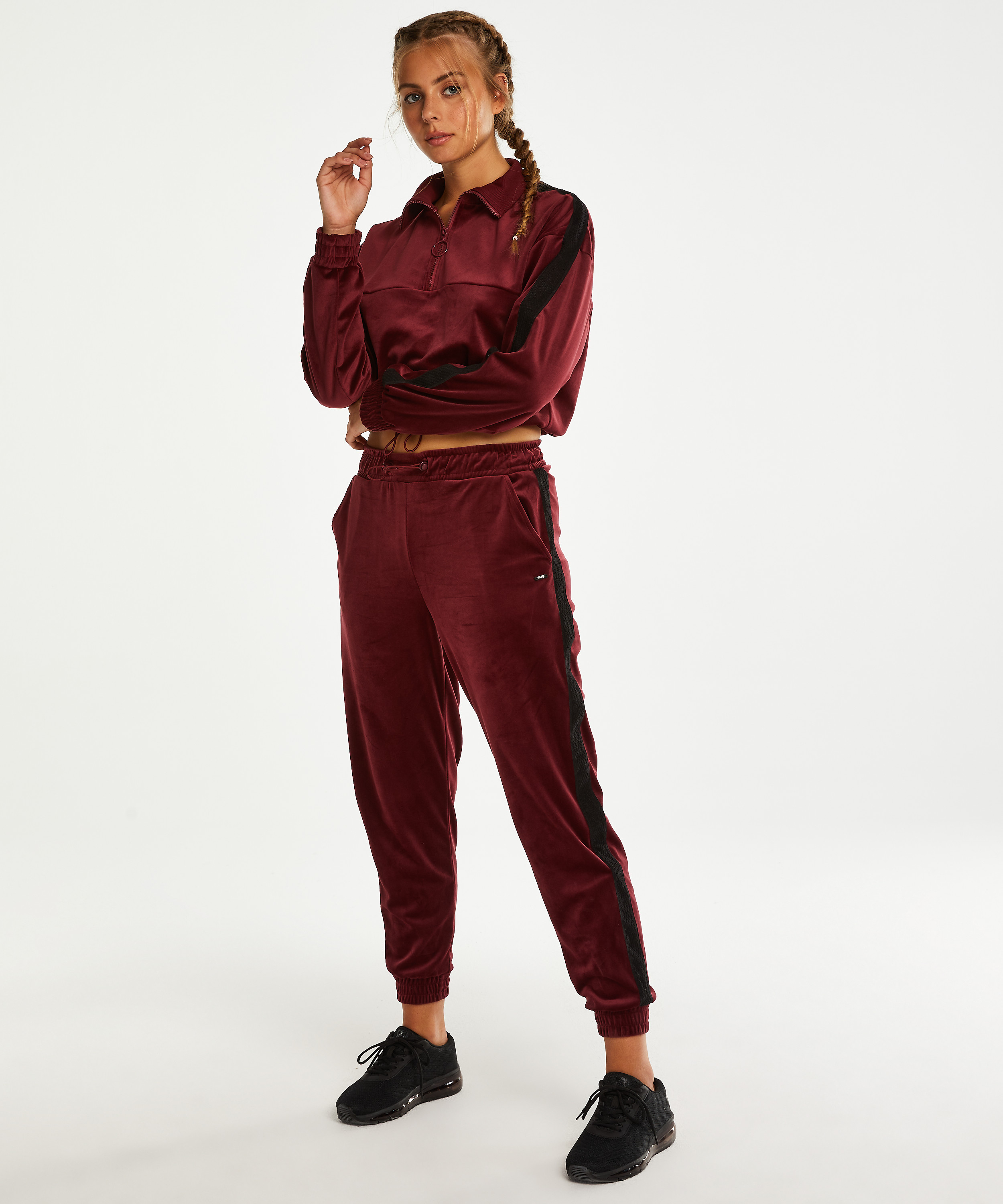 Welurowa spodnie sportowe HKMX, Czerwony, main