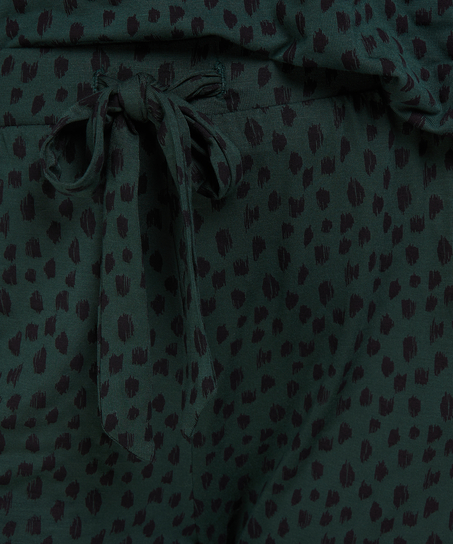 Loose-fitting Pajama Pants, Zielony