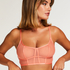 Seksowny biustonosz bralette z siateczki, Pomarańczowy