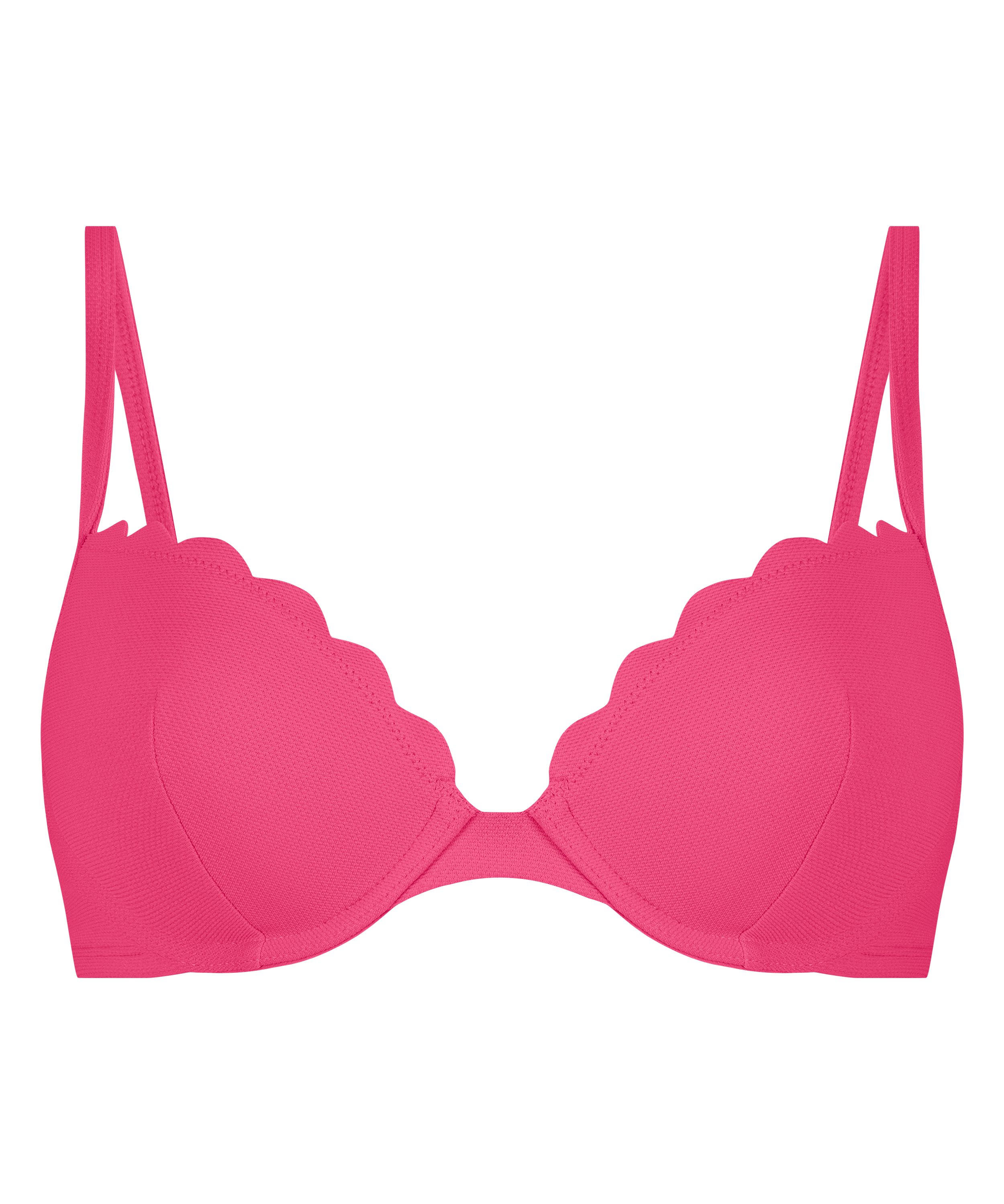 Scallop biustonosz bikini z wkładkami i fiszbinami, R&oacute;żowy, main