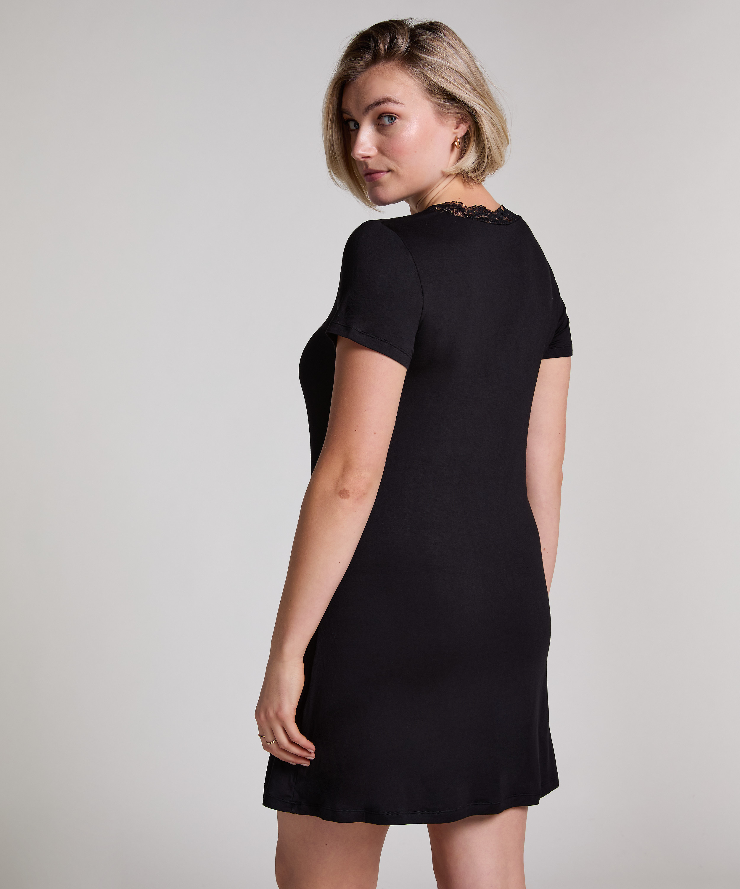 Koszula nocna Jersey, Czarny, main