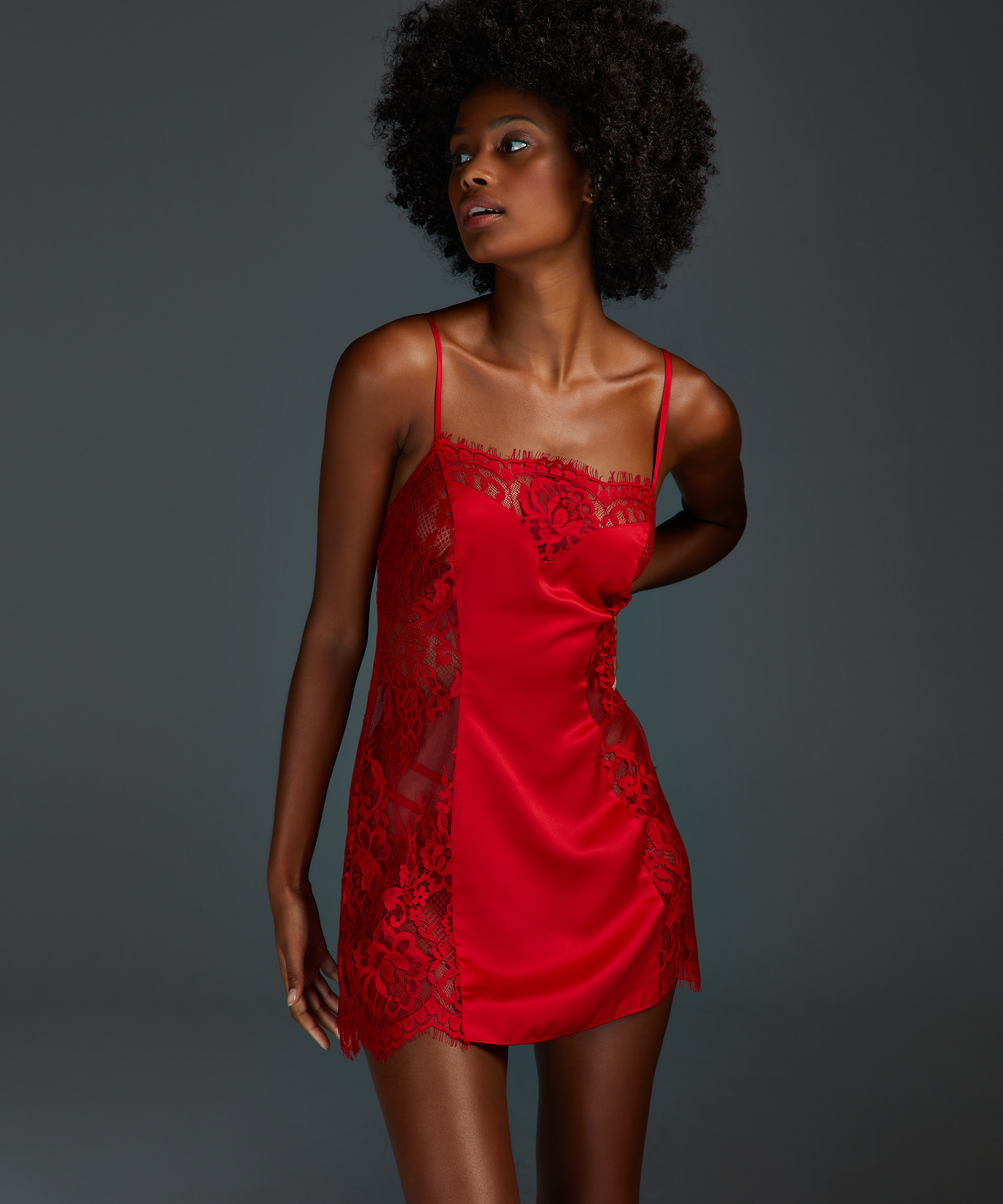 Jennifer Slip Dress, Czerwony, main